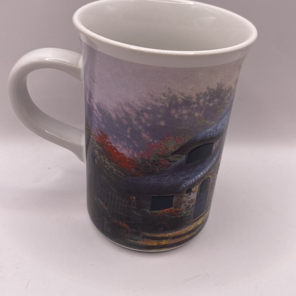 Thomas Kinkade Tea Coffee Mug Lilac Cottage Ceramic 2004 Painter Of Light 8 OZ - Picture 3 of 6